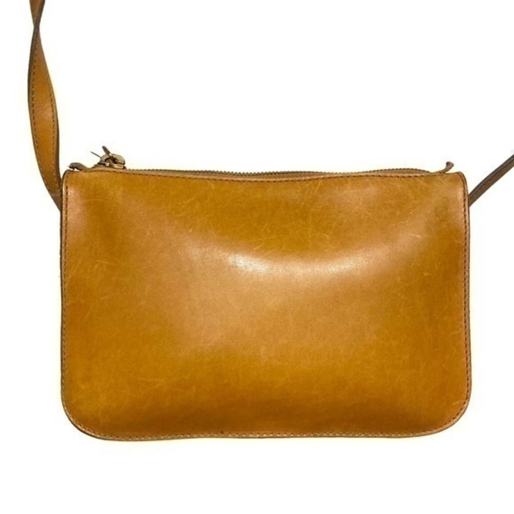 Madewell light brown leather convertible clutch bag